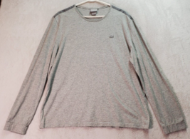 Lacoste Shirt Top Womens Size 7 Gray Cotton Long Raglan Sleeve Logo Round Neck - £21.35 GBP