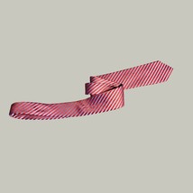 J Ferrar Mens Tie Polyester Red Silver Stripes Necktie - £6.29 GBP