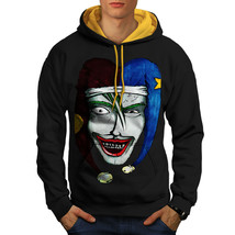 Wellcoda Laugh Scary Clown Mens Contrast Hoodie, Laugh Casual Jumper - £30.88 GBP