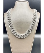 16 Inch Cuban Link Chain 18K White Gold Plated 14mm For Men And Women - £22.07 GBP