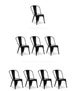 Black Tolix Style Metal Stack Industrial Chic Dining Chair 1, 3 OR 4 Qty... - $119.96+