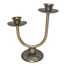 Vintage Brass Double Candle Taper Candlestick Holder MCM Mid Century Modern - $29.99