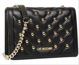 Love Moschino Borsa Matt Nappa Pu Nero Black Leather CrossBody Bag 8L X 3Wx5 - £151.40 GBP