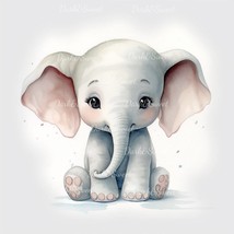 Baby Elephant Clip Art- 10 High Quality JPGs/ Digital Print/ Digital Dow... - £1.30 GBP
