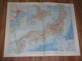 1958 Vintage Map Of Japan / Scale 1:2,500,000 / Tokyo Inset Map - £24.73 GBP