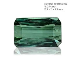 Fine 18.25 ct Natural Tourmaline loose gemstone Octagon No Heat - £2,269.94 GBP