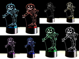 Pumpkin Man LED Light 3D Effect Gentleman Figure 7 Colors Kid Friendly Halloween - £16.24 GBP