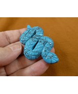 (Y-SNAK-FL-715) blue Sodalite SNAKE Sidewinder GEMSTONE carving FIGURINE... - $17.53