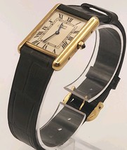 Cartier Must De Cartier  Yellow Tank Quartz Buckle Leather Band - $3,762.00