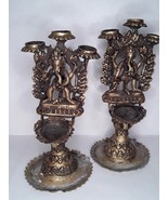 Himalayan lost wax cast bronze temple oil lamps with Ganesha - £1,008.14 GBP