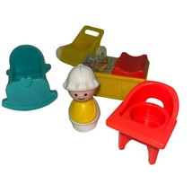 Vintage Fisher-Price Little People 5 Piece Baby & Nursery Furniture Set - £15.06 GBP