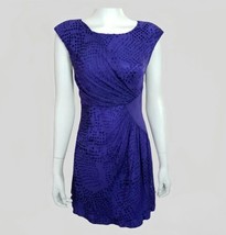 BEBE dress size Small S Purple Blue Silk Romantic Dress Sleeveless Flare... - £21.62 GBP