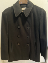 Calvin Klein Black Double Breasted Wool Blend Pea Coat (8P) - £40.45 GBP