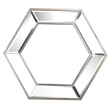 A&amp;B Home Silver Mirror Framed Hexagonal Wall Mirror 18&quot;X20.5&quot; - £53.81 GBP