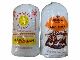 2 Pack- Hawaii Old Time Brand 32 Oz & Kamaaina Brand 32 Oz Sea Salt - £42.84 GBP