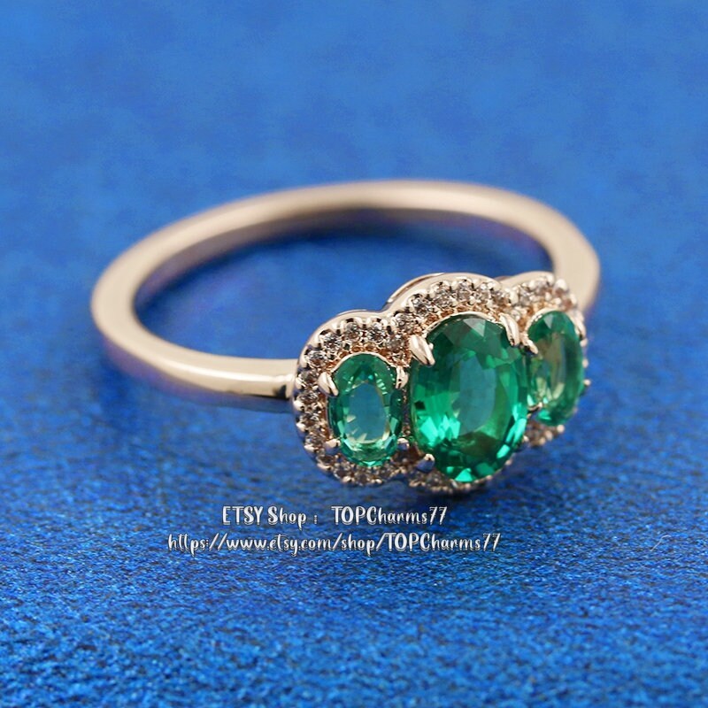2021 Winter Collection Rose Gold Timeless Three Stone Vintage Ring