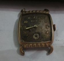 vintage 1952 men&#39;s Bulova 10BC 10K Rolled Gold running needs crystal &amp; hands - £50.50 GBP