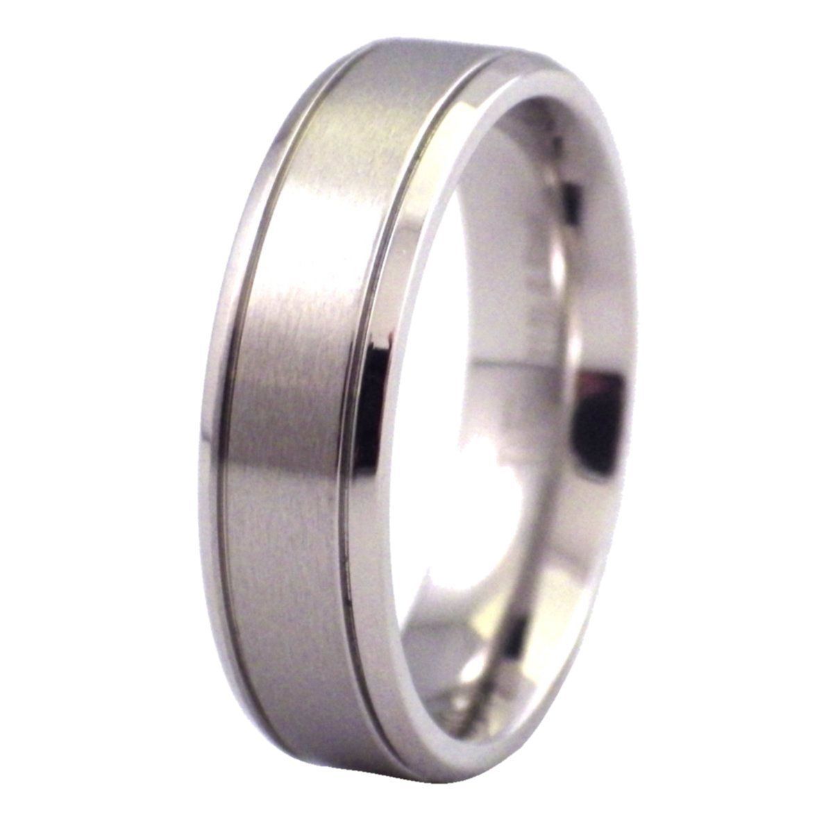 Simple Wedding Band Silver Stainless Steel Promise Anniversary Ring - $7.99