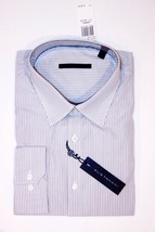 $128 Elie Tahari Micro Striped Dress Shirt Ironweed Cotton Long Sleeve 17 1/2 - £108.23 GBP