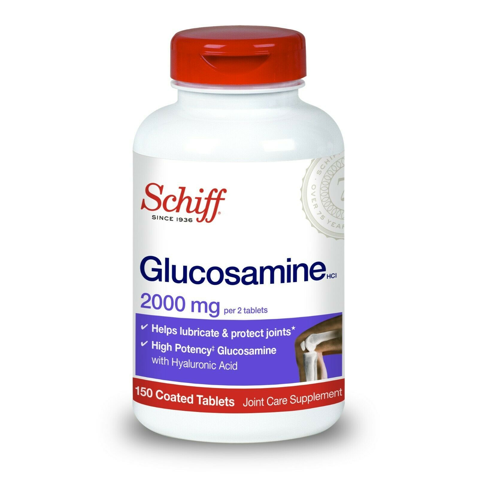 Schiff Glucosamine + Hyaluronic Acid Tablets, 2000 Mg. 150 Count. - $23.75