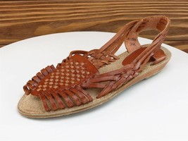 Ellemenno Size 7 M Women Sandal Strappy Brown Leather Alisa - $16.78