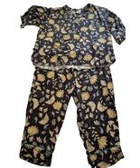 Refinery 29 Black and Gold Floral Pajama Set Size 3X - $37.99