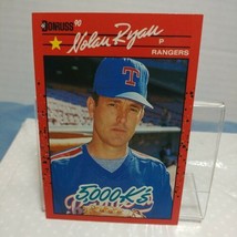 Nolan Ryan Donruss 1990 #659 Baseball ERROR on the back 5000k (665) GQ - £4.46 GBP