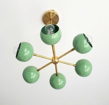 Modern 6 Arms Brass Sputnik Chandelier Pinwheel Painted Home Interior Light - £119.56 GBP