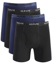 Alfani Men&#39;s 4-Pk. Moisture-Wicking Cotton Boxer Briefs Navy/black Combo-XL - £15.81 GBP