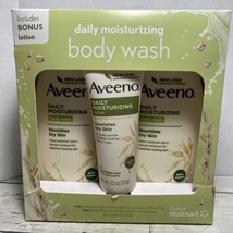 Aveeno Daily Moisturizing Body Wash 2-12 Oz  Plus 2.5 Oz Lotion New Old ... - $26.72