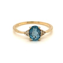 Vintage Sign 925 YS India Vermeil Facet Oval Topaz with Cz Cocktail Ring  9 1/2 - £30.95 GBP