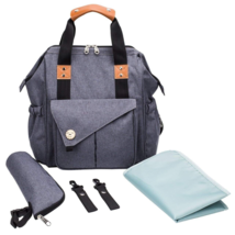 Baby Diaper Bag Backpack w/Insulated Bottle Pockets, Large Capacity, Waterproof - £24.39 GBP