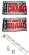 Moon Knives 3x5 Army National Guard 2ply Flag White Pole Kit Set - Party... - $47.75 CAD