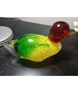 Saks fifth avenue Vtg Italian Murano Duck Art Glass Sculpture Paper Weight - $68.37 CAD
