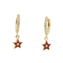 pastel colorful enamel cute star drop charm earring fashion minimal delicate gir - £8.37 GBP