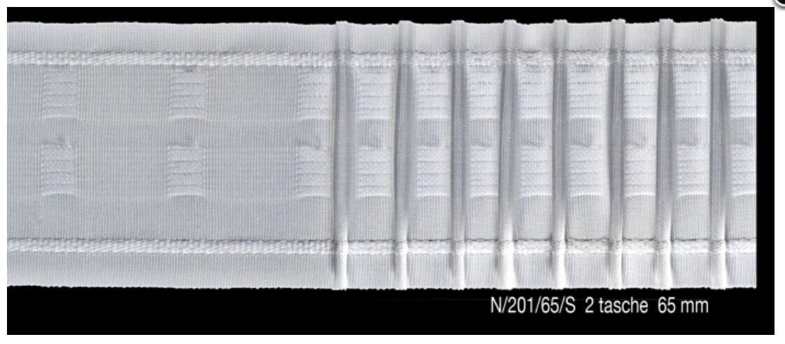 2 M Traverse Rod Tape Arricciatenda 2 Pocket 2 Strings High 6.5cm Furlan... - $1.65