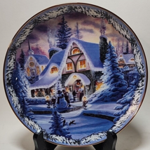 Bradford Exchange Plate &quot;Christmas In The Village&quot; Series # 6 A New Fallen Snow - £19.77 GBP