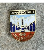 OLYMPIASTADT Innsbruck Shield Mountain Austria Alps Travel Lapel Hat Pin... - £9.40 GBP