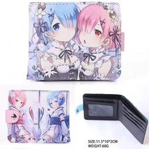 Anime Re:Life In A Different World From Zero Short  Wallet Rem &amp; Ram Button Purs - £47.89 GBP