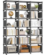 Reibii Book Shelf, 18 Cube Storage Organizer, Diy Tall Bookcase For, Grey - €49,10 EUR