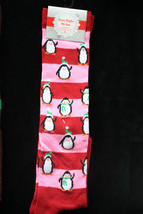 Christmas Novelty PENGUIN STRIPE KNEE SOCKS Holiday Pink Rockabilly Loli... - £3.34 GBP