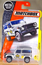 2016 Matchbox 48/125 Construction LAND ROVER 90 Silver w/White Ringed Flower Sp - £7.27 GBP