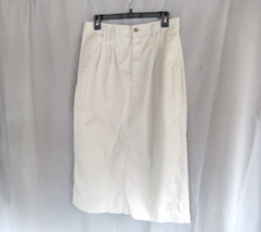 L.L.Bean skirt pencil straight  long maxi Medium/10 beige twill pleated - £14.01 GBP
