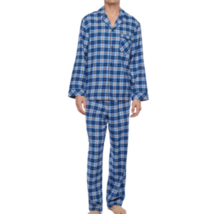 St. John&#39;s Bay Men&#39;s Flannel Pajama Set 3XL Blue Plaid 2 Piece New - £33.30 GBP