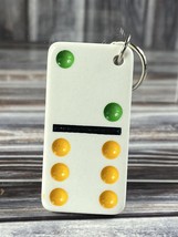 Domino 6 &amp; 2 Yellow &amp; Green Keychain Key Ring - £7.00 GBP