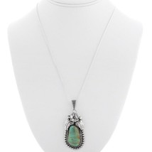 Southwest Sterling Silver Natural Royston Turquoise Pendant Beads Necklace - £171.81 GBP