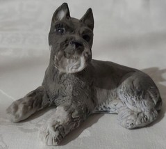 Enesco 1986 Kathy Wise Gray Schnauzer Figurine Figure Dog 4&quot; x 2 1/2&quot; - £15.72 GBP