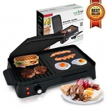 Pkgril43 Electric Griddle Crepe Maker Hot Plate Cooktop W/ Press Grill - £118.05 GBP