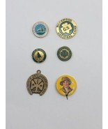 Vintage Girl Scout Pins Some Ate Discolored &amp; Various Colors Lot Of 6 - £38.91 GBP