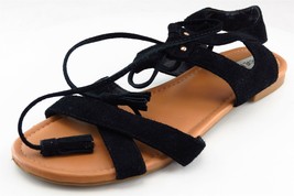 Steve Madden Ankle Strap Black Leather Women Shoes Size 8 Medium - £15.65 GBP